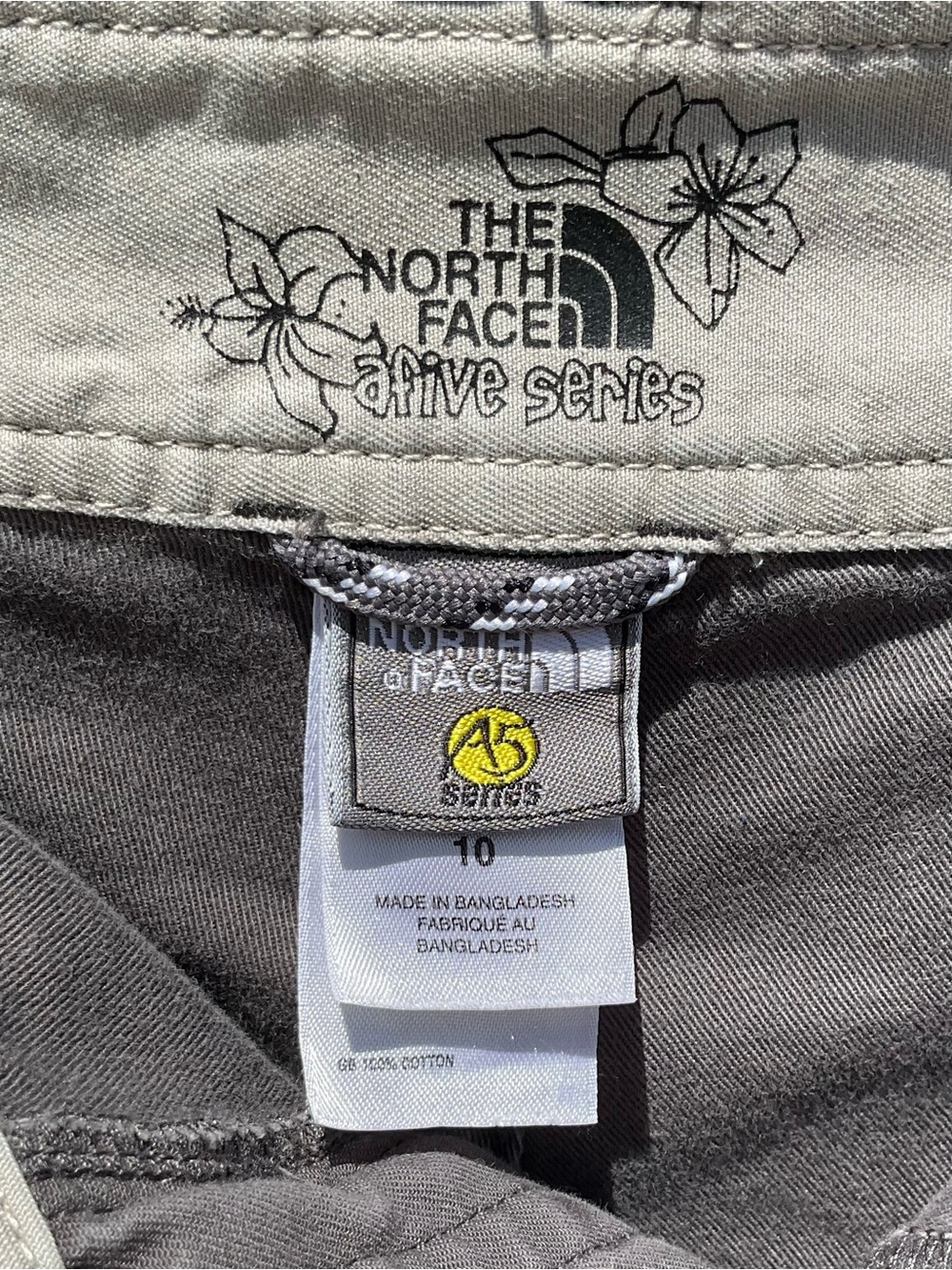 The North Face Active Series Gray Capri Pants Women’s Size 10 Cotton Drawstring - Picture 2 of 6